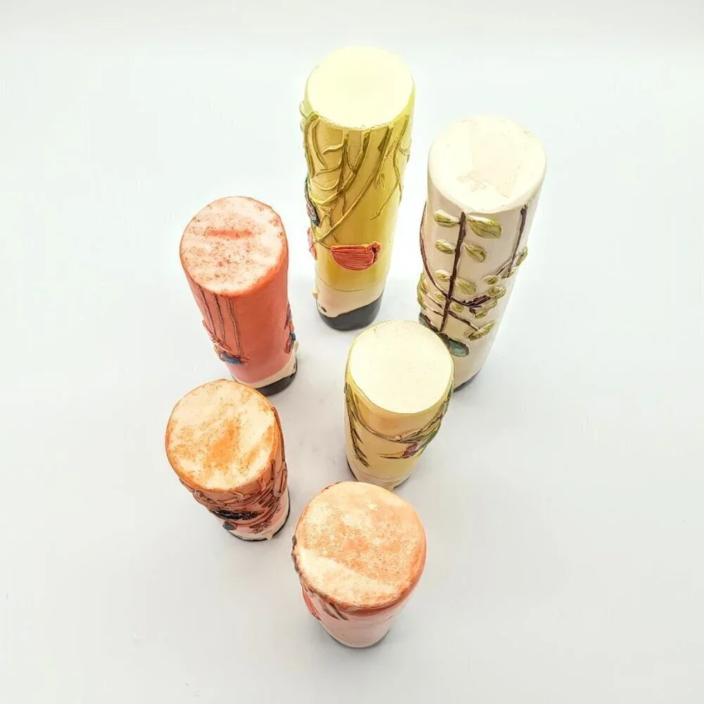 Set of 6 Hand-Painted Bohemian Family Bud Vases